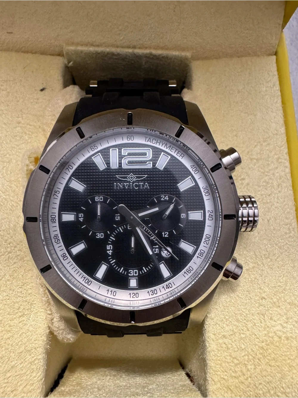 Invicta Men’s Silver and Black Sea Spider Chronograph Watch